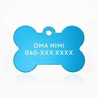 Koiran nimilaatta, pieni luu vaaleansininen