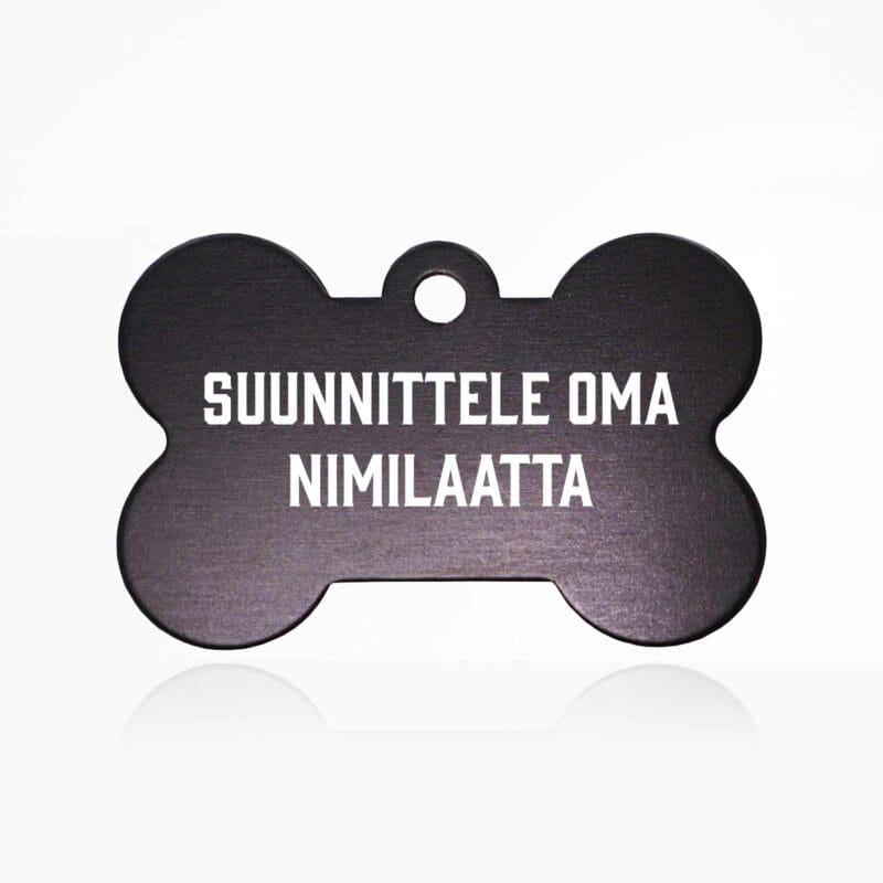 Suunnittele oma nimilaatta - pieni luu - musta