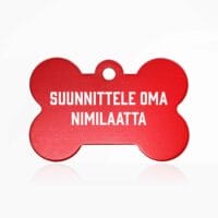 Suunnittele oma nimilaatta - pieni luu - punainen