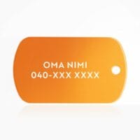 Koiran nimilaatta, tuntolevy oranssi